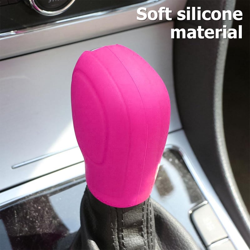 zipelo 2 Pack Car Gear Shift Knob Cover, Anti-Slip Auto Knob Gear Stick Protector, Comfortable Silicone Handbrake Shifter Cover for Men Women, Universal Vehicle Interior Accessories - Image 3